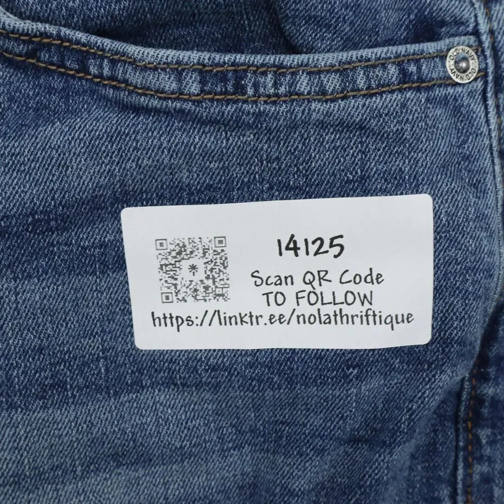 Old Navy Pants Mens 34 Blue Mid Rise 5 Pocket Design Flat Front Distressed Jeans
